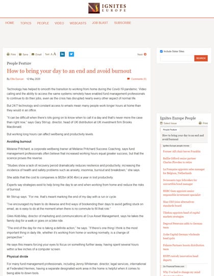 press ft ignites how to avoid burnout
