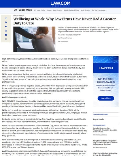 press legal week wellbeing at work why law firms have never had a greater duty to care