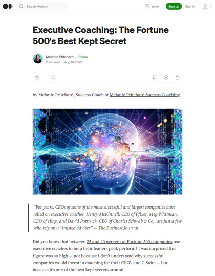 press medium executive coaching fortune 500 best kept secret