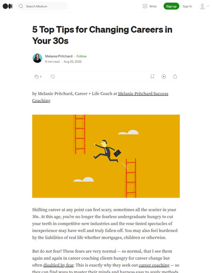 press medium five top tips changing career 30s